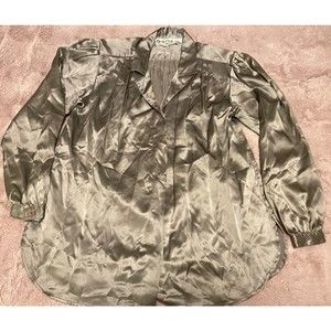 vintage oscar de la renta 100% Silk long sleeve button down Blouse size6